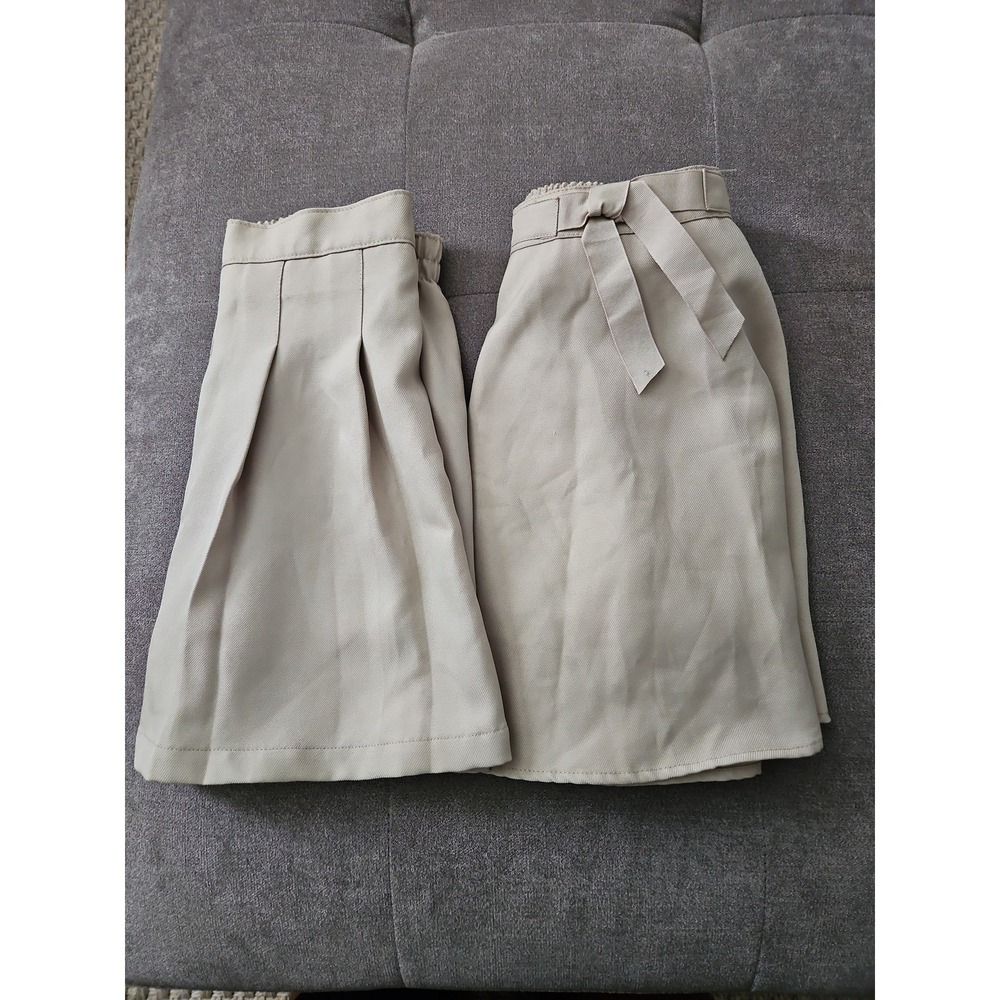 Lot of 2 IZOD Girls Khaki Skorts Size 10 Regular School Uniform Skirt